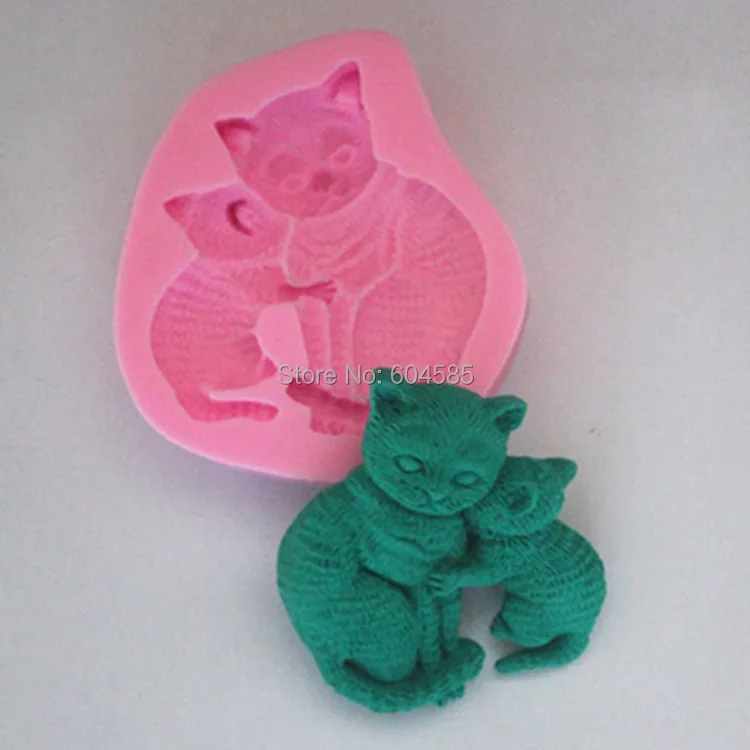 3d формы для помадки в форме кошки и силиконовая форма мыло свечей инструменты