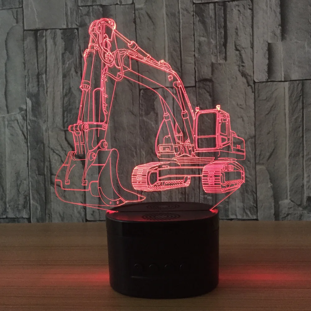 Автомобильный 3D светильник 7 цветов с USB подсветкой эффектом иллюзии сенсорный