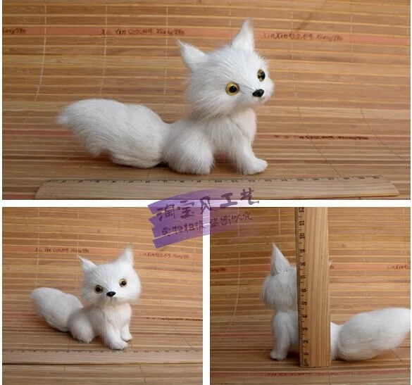 

small cute foxes toy simulation white fox doll simulaiton fox doll gift toy about 13 * 5 * 11cm
