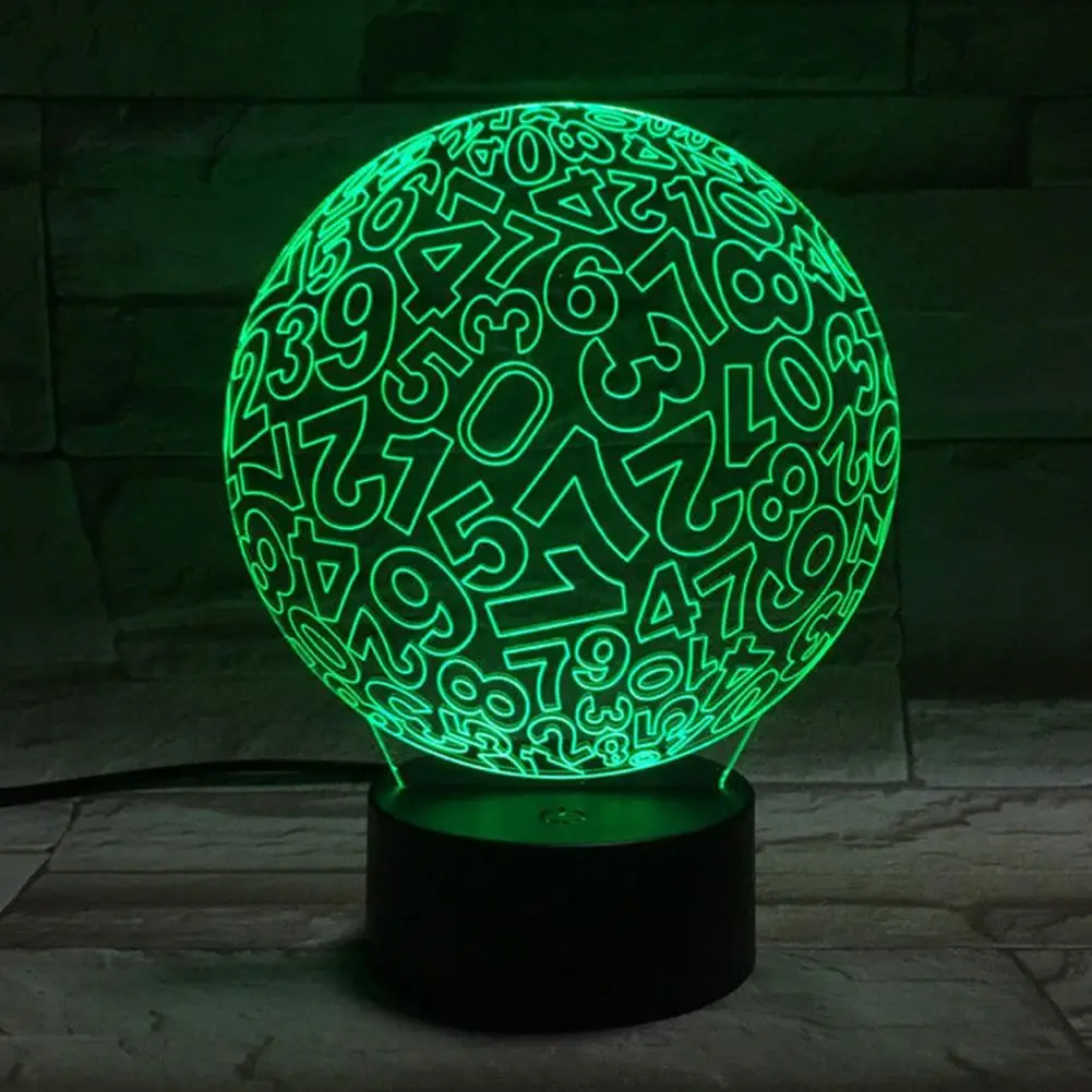 LumiParty 3D номера мяч Иллюзия Ночник Новинка Цвет Изменение светодиодный настольная