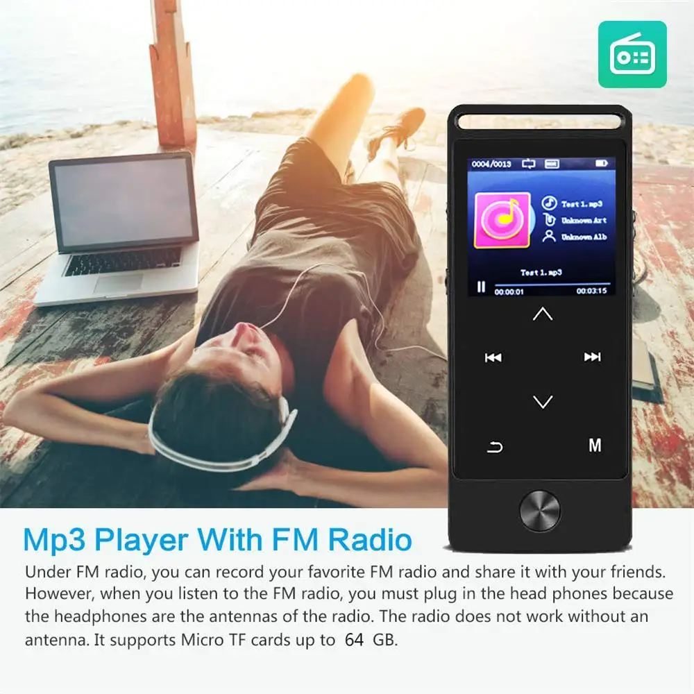 Музыкальный плеер обновленная версия оригинальный Bluetooth MP3 сенсорная кнопка 8 ГБ