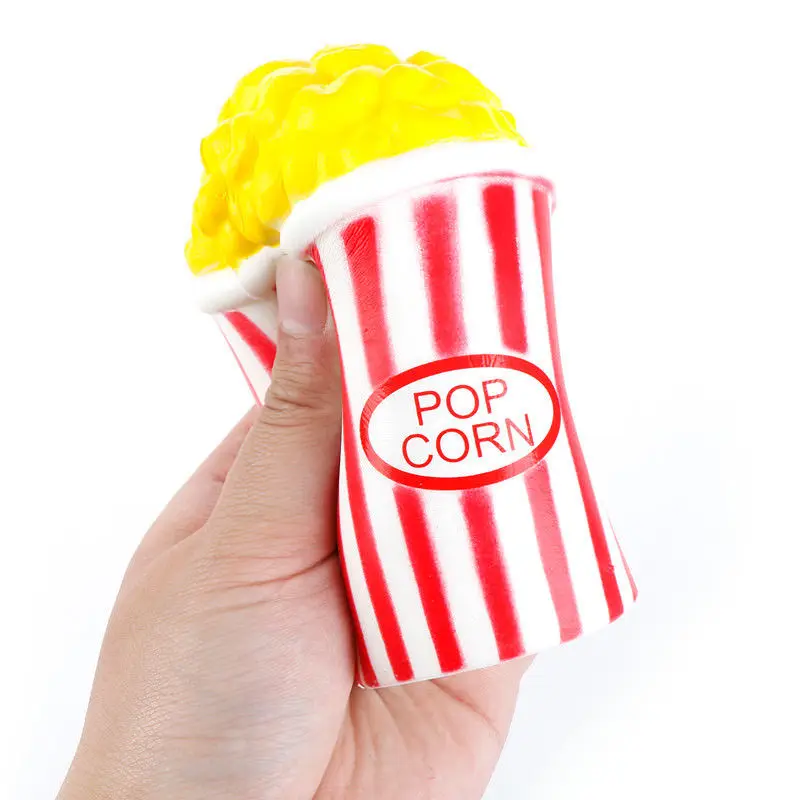 Squishy Popcorn Антистрессовый милый сжимающийся медленно поднимающийся Galaxy олень Poo хлеб, гамбургер кофе клубника лед PU мягкое игрушки сжимаемые кальмары игрушка - Цвет: Squishy Popcorn