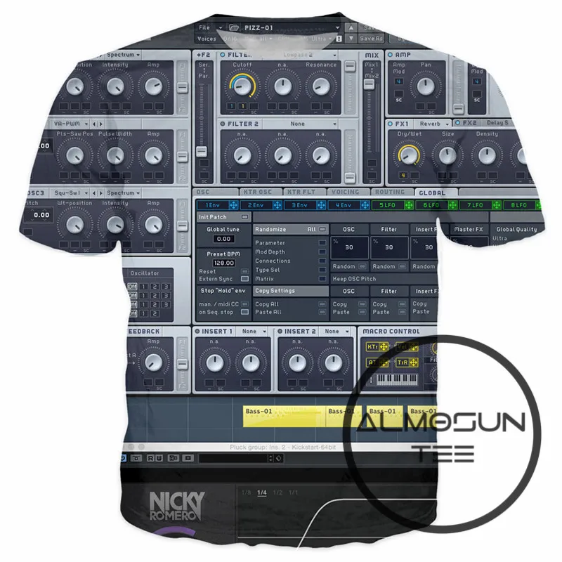 Футболка с 3D рисунком радио Ableton DJ повседневная хипстерская летняя уличная