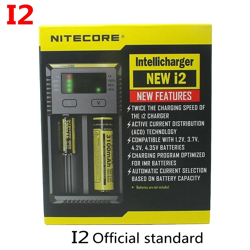 NEW I2 Nitecore SC4 D4 D2 I4 I2 цифровой процессор inteligente ЖК-схема Global de seguros Li-Ion 18650 14500 16340 26650 de cargador - Цвет: NEW I2