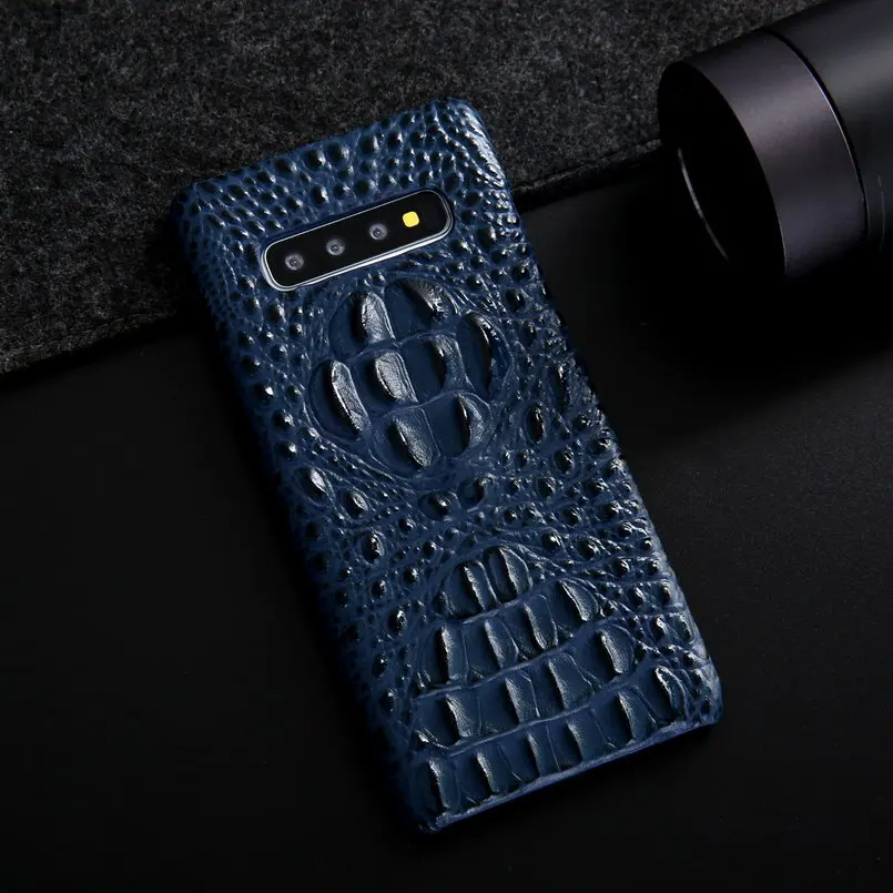 Чехлы для телефонов samsung Galaxy S10 Plus Funda подлинное покрытие для samsung Galaxy S10 чехол с узором головы крокодила чехлы из воловьей кожи
