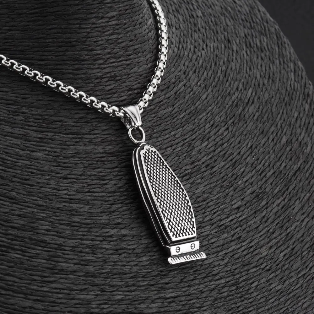 Goofan Hiphop Electric Hair Cutter Pendant Necklace High Quality Stainless Steel Fashion Jewelry for Men Women Gift STN1932 | Украшения и