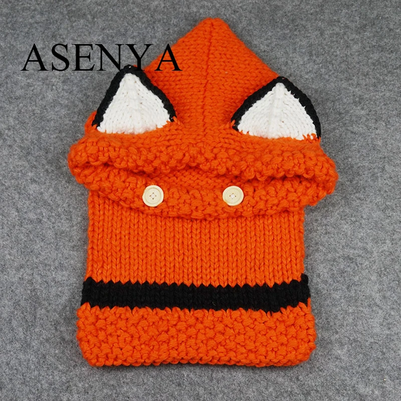 ASENYA children's animal fox hats and neckerchief 2 in 1 for unisex children 2018 autumn winter baby cap | Аксессуары для