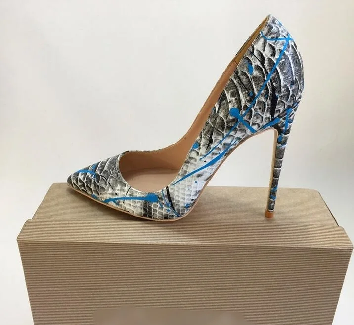 Лидер продаж женские туфли-лодочки с синими чернилами свадебные туфли на шпильке