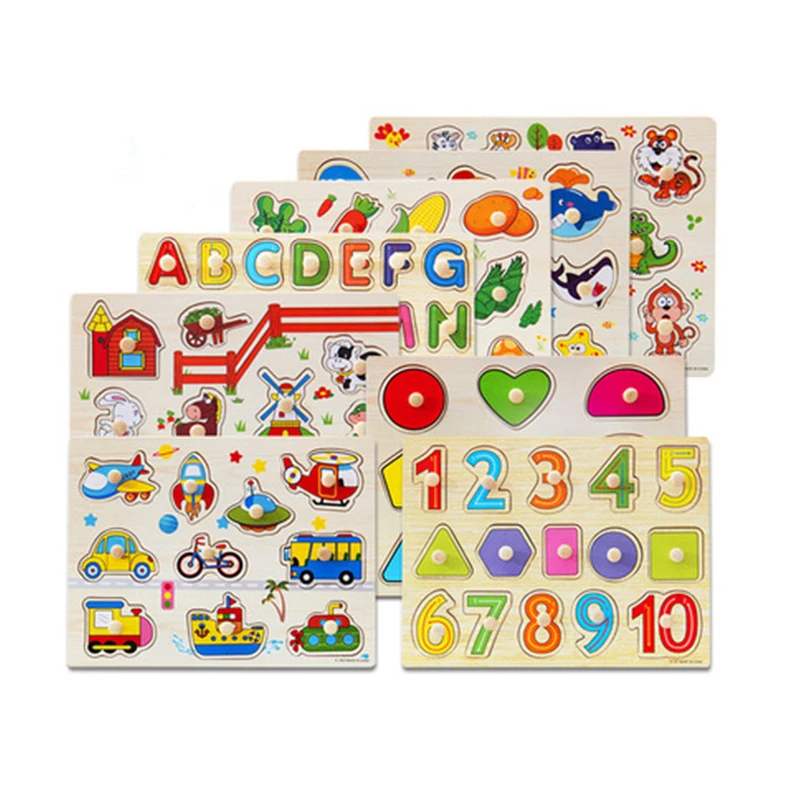 Montessori Baby wooden Toys kids wooden puzzle toys sorters for children wood game for children 3 years Hand Grab Board Set