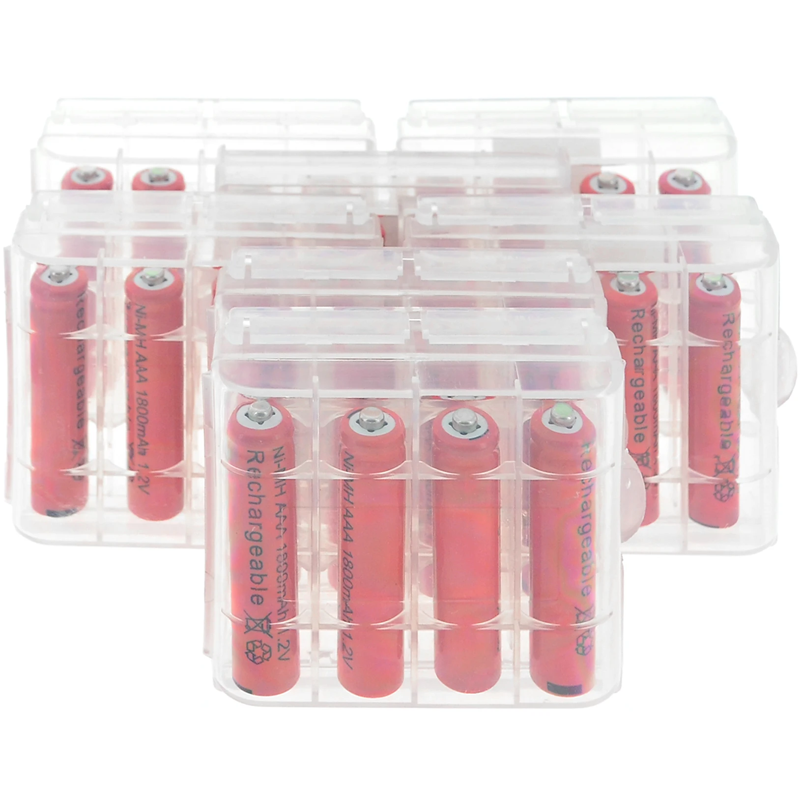 4/28 шт AAA 1800mah NiMH 1 2 v красная аккумуляторная батарея с пластиковый чехол |