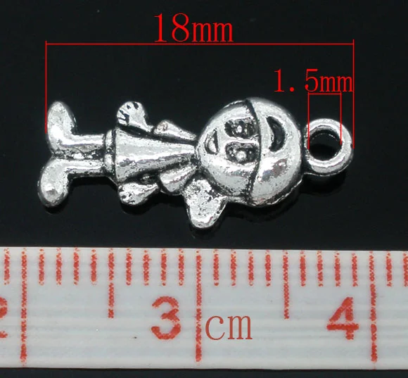 Doreen Box Lovely 50 Серебряный тон мальчик Шарм Подвески 18x8 мм(B07760