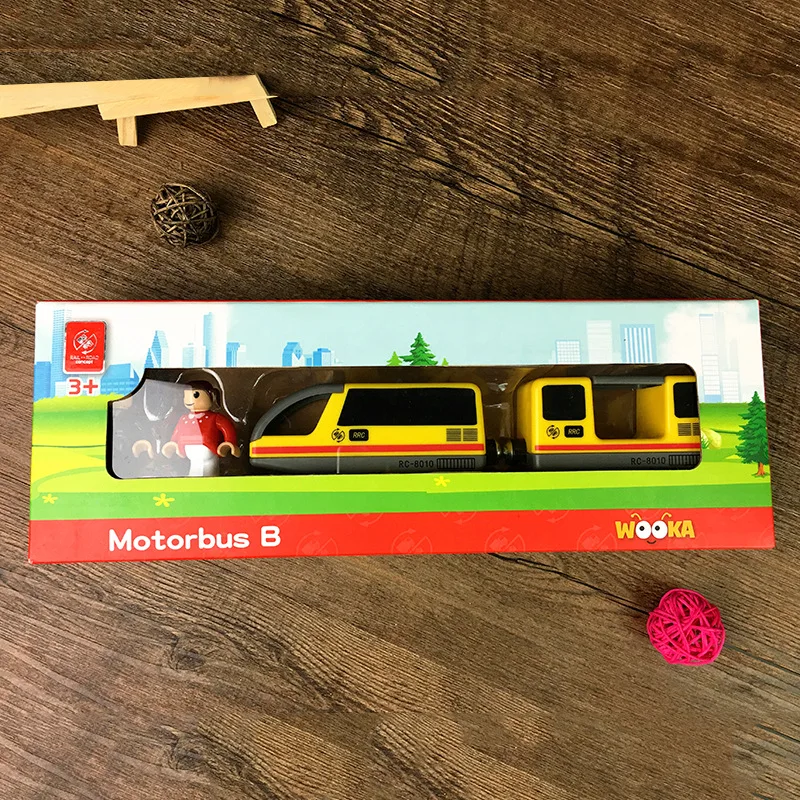 Детский Электрический игрушечный поезд с магнитным слотом кареткой деревянная