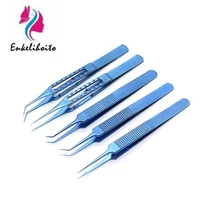 titanium alloy fine toothed planting hair straight elbow planting tweezers implant hair tweezers instrument tool