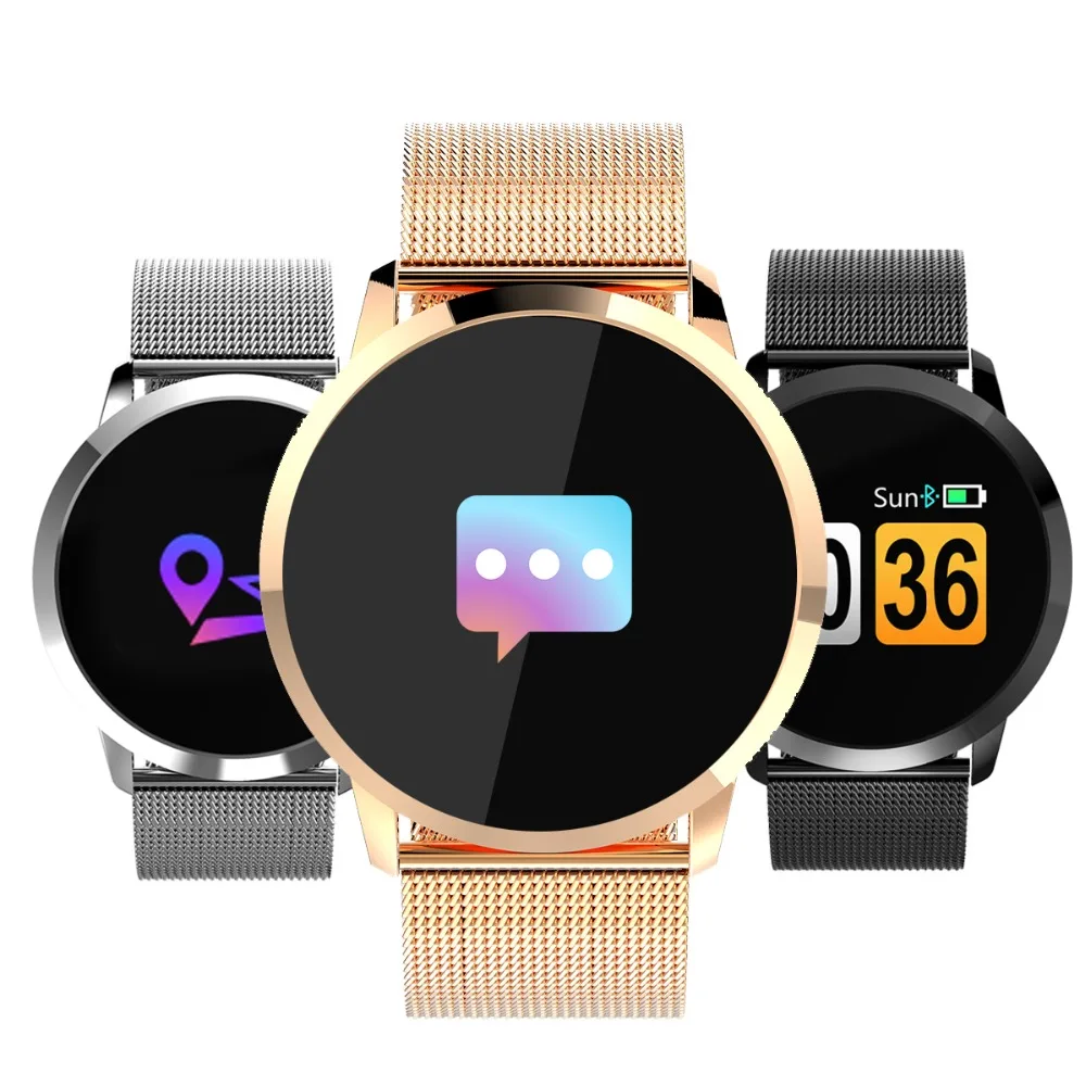 Новый Q8 OLED Bluetooth Smart часы Нержавеющая сталь Водонепроницаемый носимого