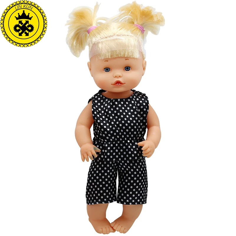 

Одежда для кукол, красивый белый топ в горошек + брюки, подходит для кукол 33-35 см, 14 дюймов, аксессуары для кукол испанской расцветки 646