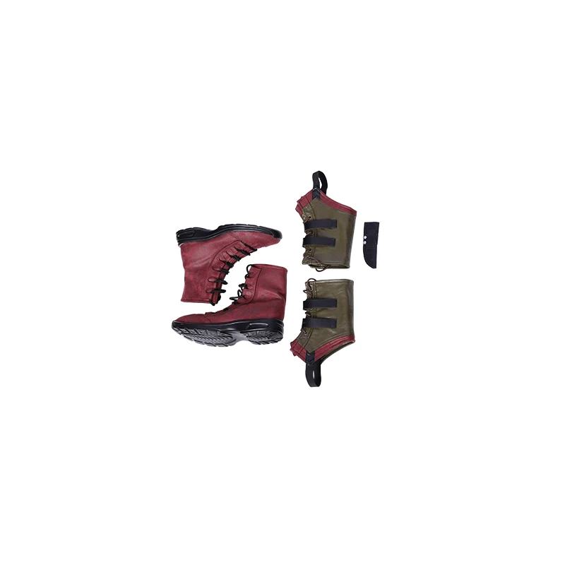 shoes and leggings Женский карнавальный костюм Дэдпул, костюм Уэйда Уинстона Вилсона, Женский размер, костюм Дэдпула из искусственной кожи, карнавальный комбинезон для Хэллоуина, вечерние - Цвет: shoes and leggings