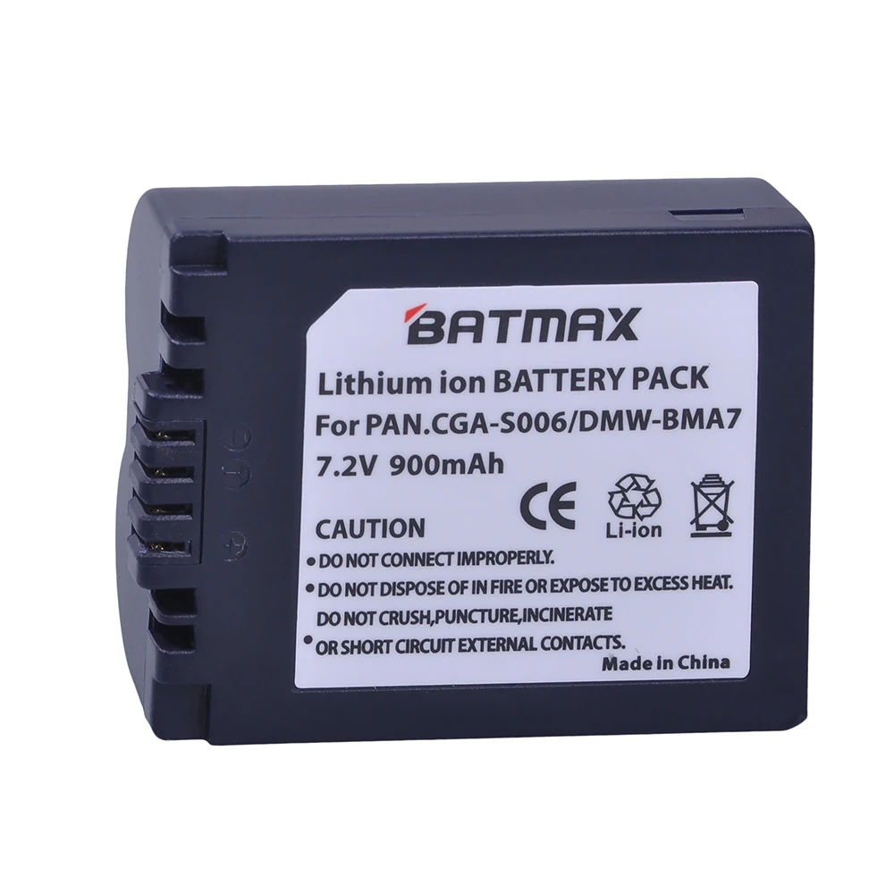 Аккумулятор Batmax для камеры Panasonic 2 шт. аккумулятор CGR CGA S006E S006 S006A BMA7 DMW DMC FZ7 FZ8 FZ18 FZ28