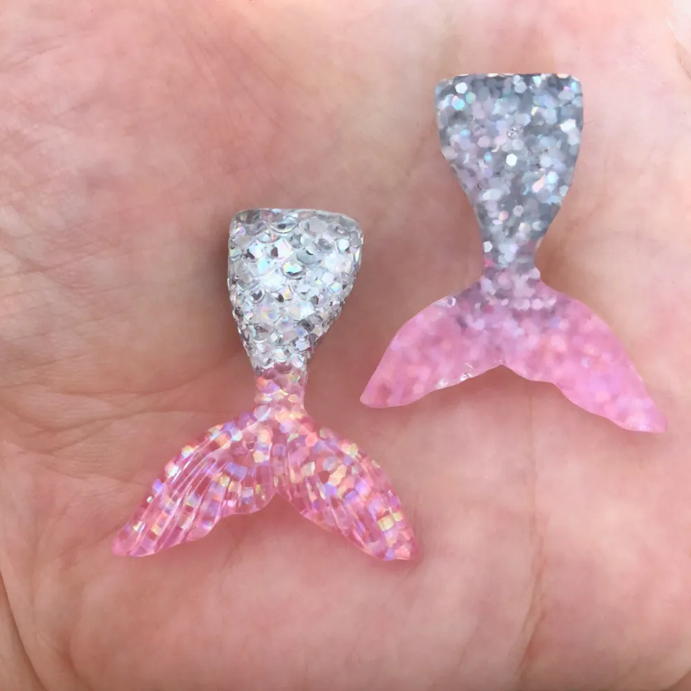 

DIY 4pcs Resin Mermaid Tail Flatback Rhinestone Child Manual Works DIY Scrapbook R391