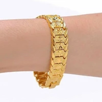 wristband chain yellow gold filled womens mens bracelet link jewelry