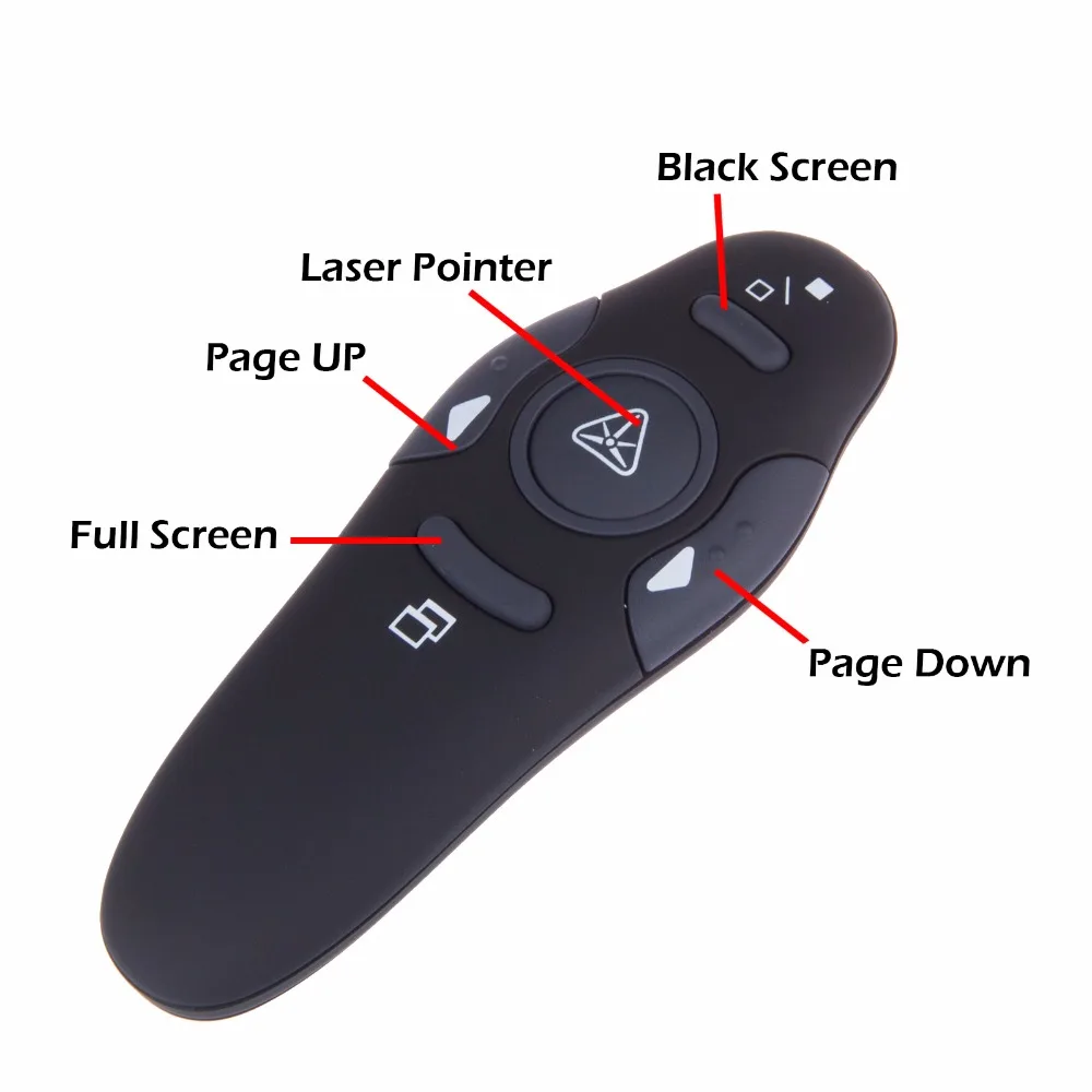 Powstro 2 4 ГГц беспроводной Презентер с красными лазерными указателями USB РЧ пульт