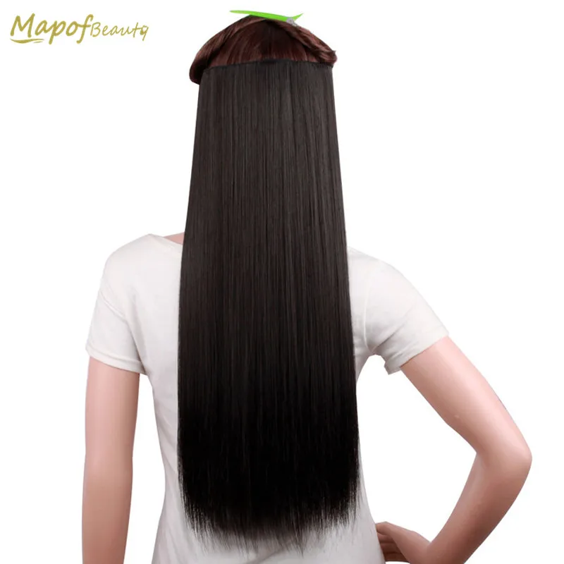 MapofBeauty 24 &quotДлинные прямые 3/4 головки 5 зажимов в одной части синтетические волосы