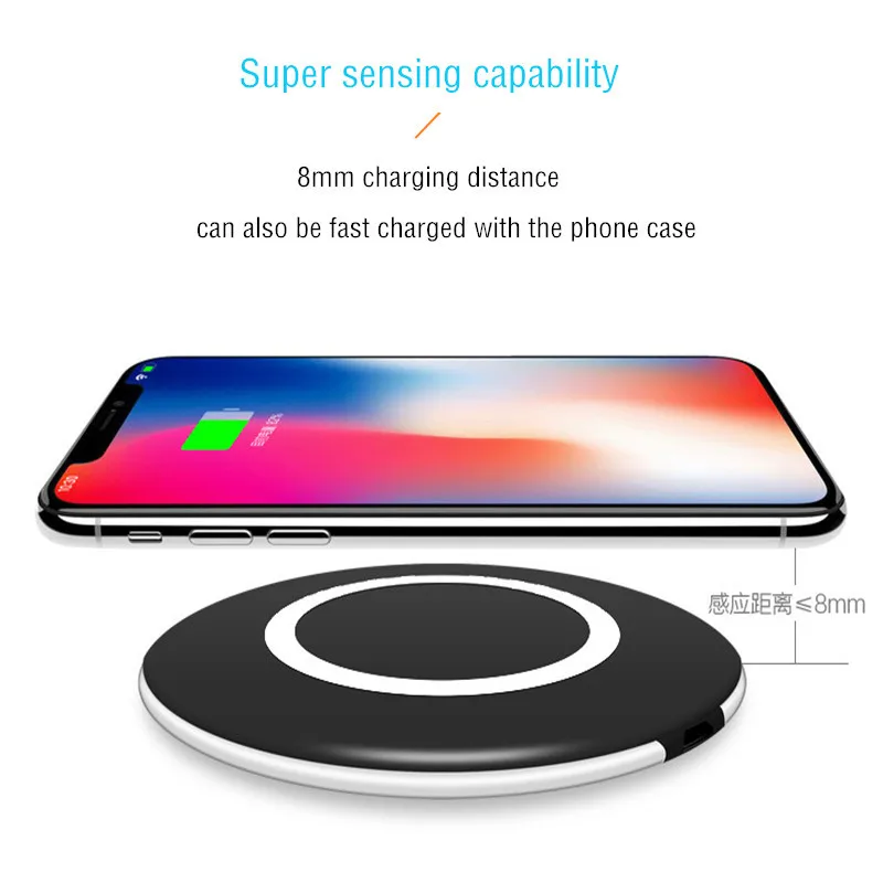 Беспроводное зарядное устройство для iPhone XS MAX/XR/X/8/8 Plus 10 Вт Быстрая зарядка Galaxy S9 S8