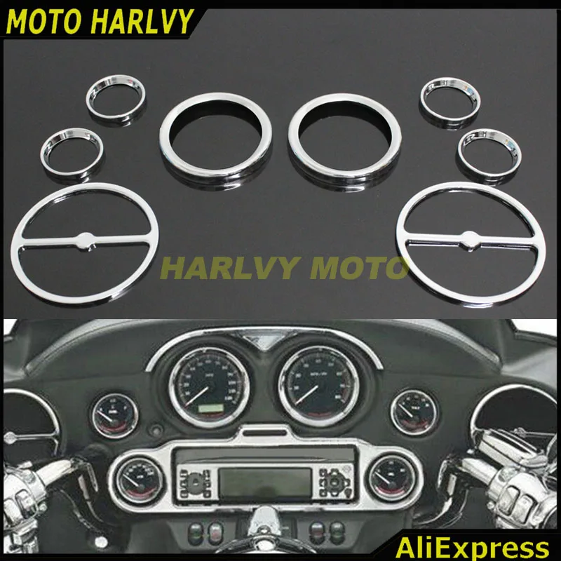 

Chrome Speedometer Gauges Bezels Horn Cover For Electra Street Road Glide