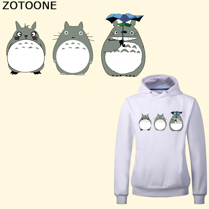 ZOTOONE гладить на Тоторо патчи для одежды Бесплатная доставка футболка с