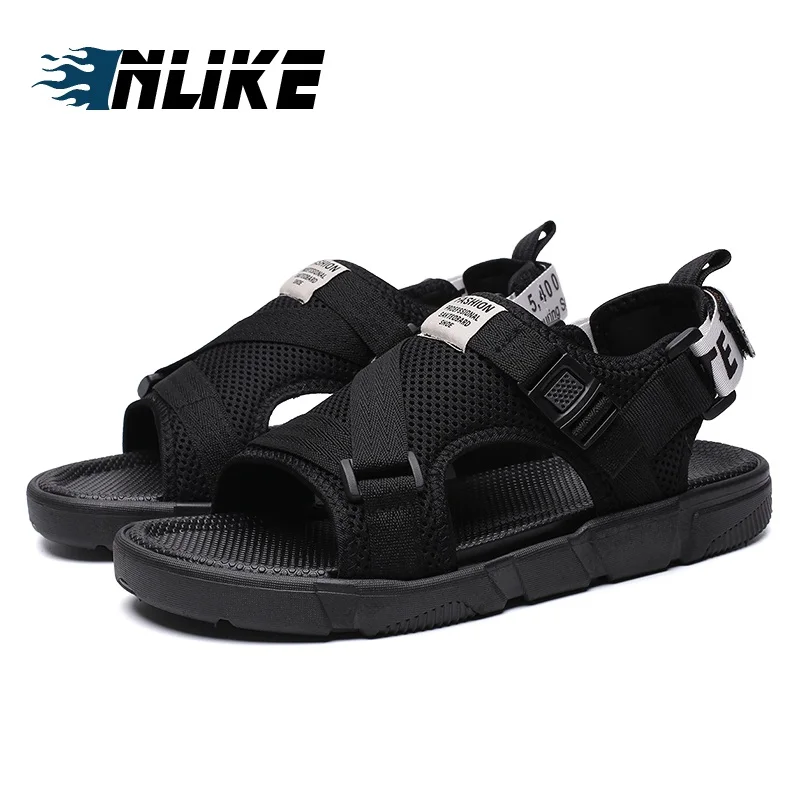 

Мужские пляжные сандалии, летние сандалии из сетчатого материала в римском стиле, 2019