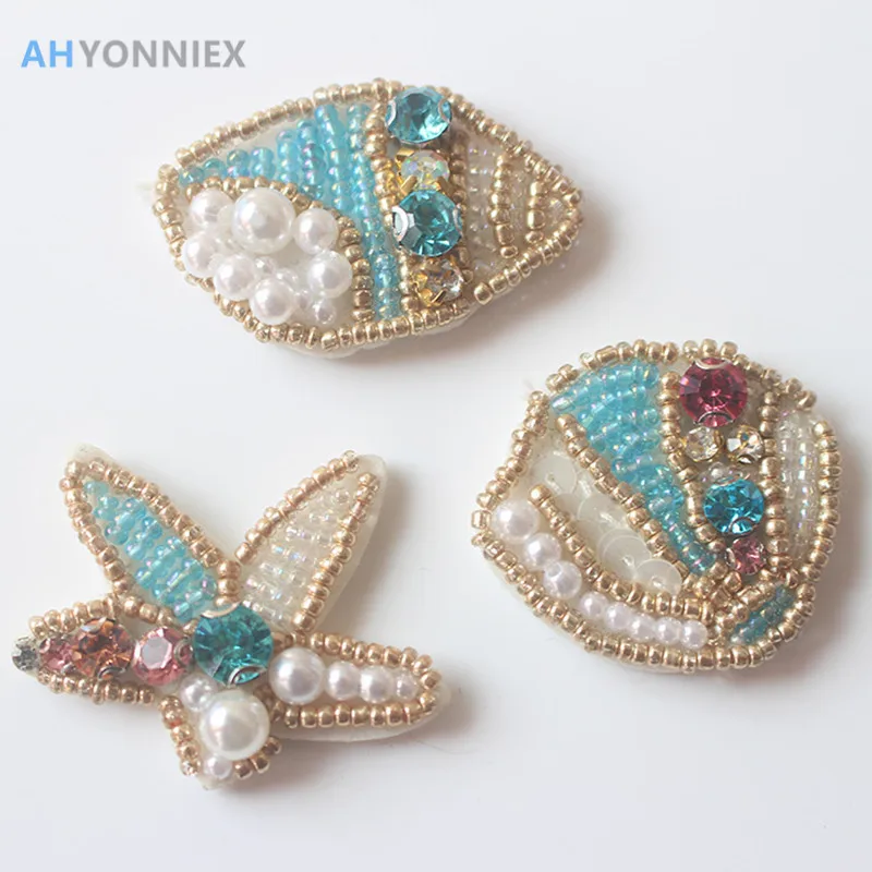1 шт. аппликация в японском стиле ракушки бусины|patches appliques|beaded patchesapplique sew |
