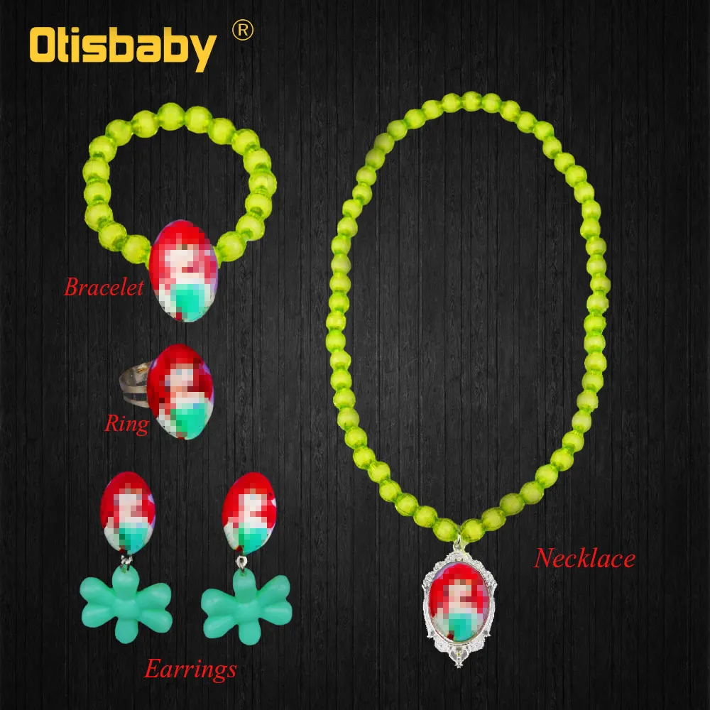 Mermaid Jewelry Летнее платье принцессы «Русалочка Ариэль», маскарадный костюм на Хэллоуин, Пасху, красный парик Русалочки, Пляжное платье, вечерние платья с блестками - Цвет: Mermaid Jewelry