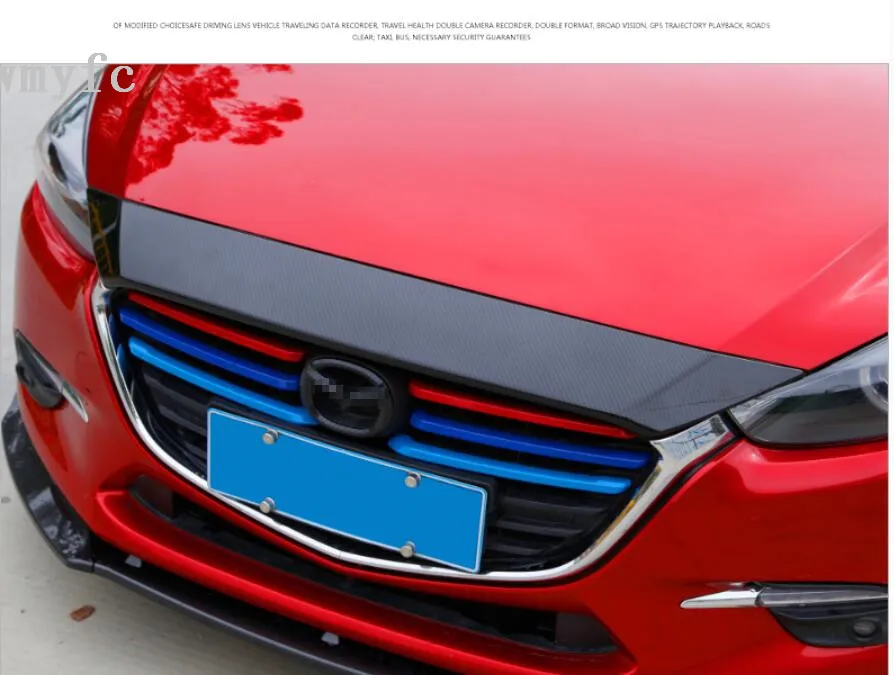 Автомобиль голове стиль чехол накладка для Mazda 3 Axela M3 передняя решетка головы двигателя, капот автомобиля литья под крышкой крышка отделка автомобильные аксессуары
