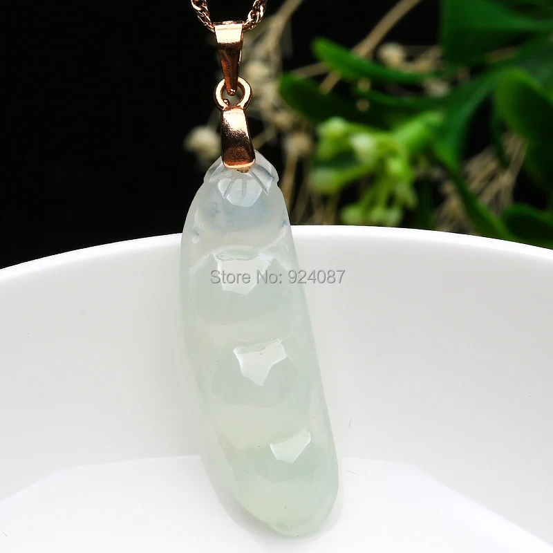 Натуральный домашний подвесной нефритовый кулон в виде зеленых бобов с восковым