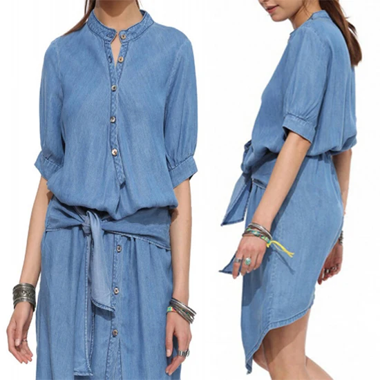 2017 Талия повседневное сексуальное кружевное Тонкое Платье джинсовое платье