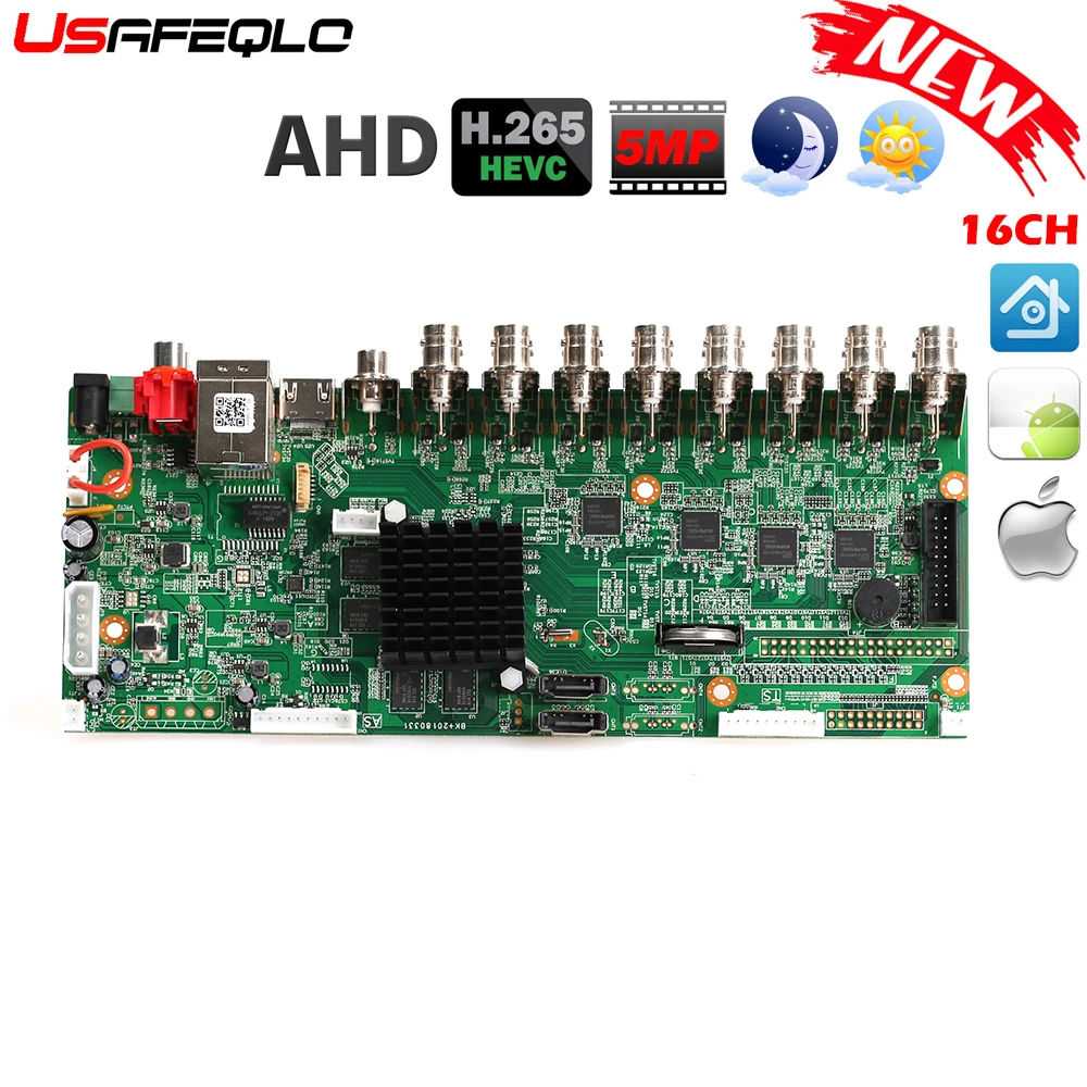 Новейшая H.265 AHD DVR плата для 5MP 4MP 1080P 720P камера сохранение большой RAM HDD Xmeye Onvif CCTV 16