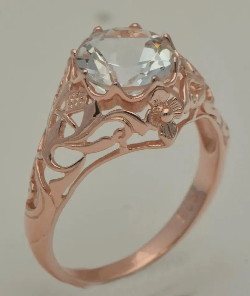 Кольца на помолвку из розового золота ms 14 k натуральный белый топаз бесплатная