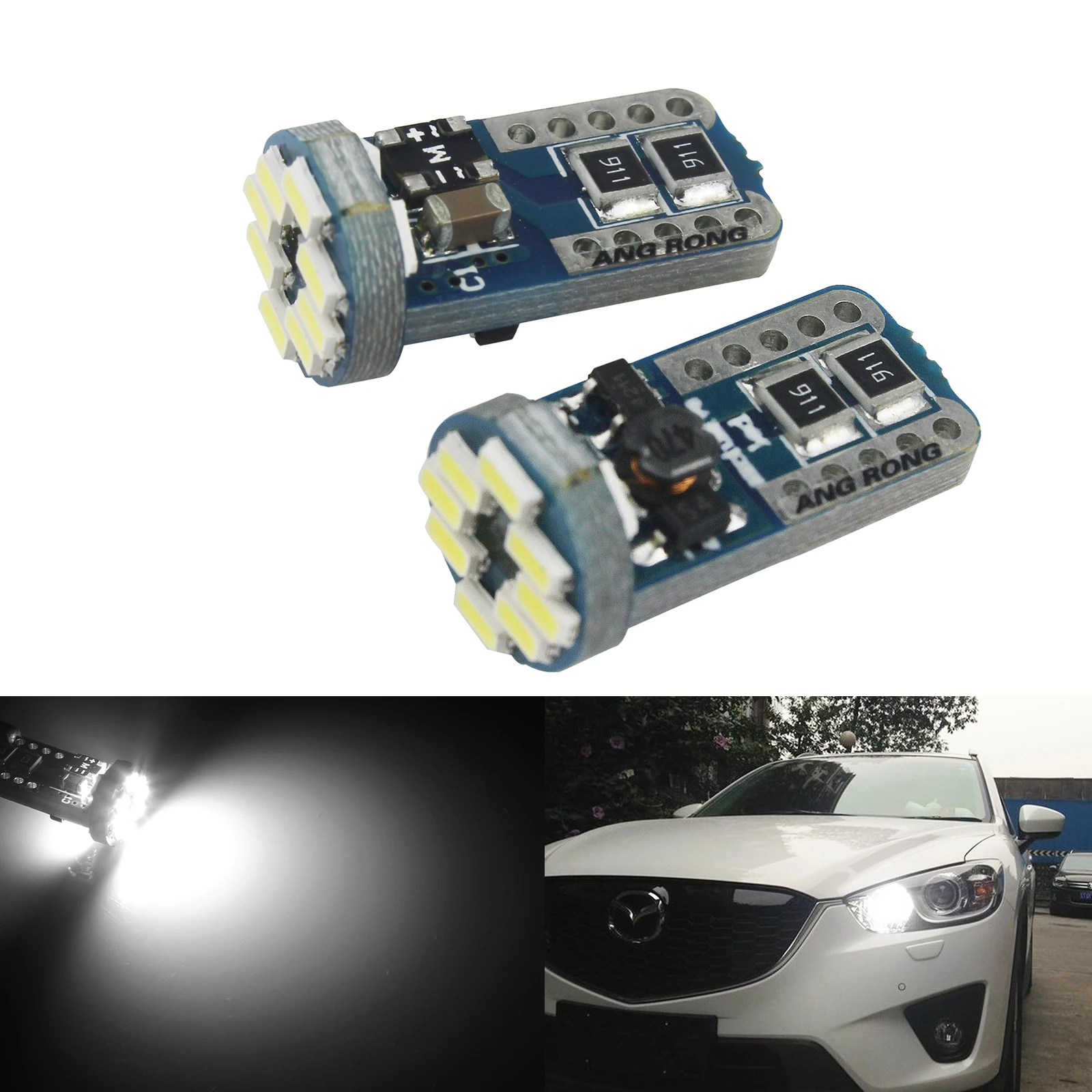 ANGRONG 2x Canbus Wedge T10 501 W5W 12 SMD светодиодсветильник лампа с номерным знаком ксеноновая