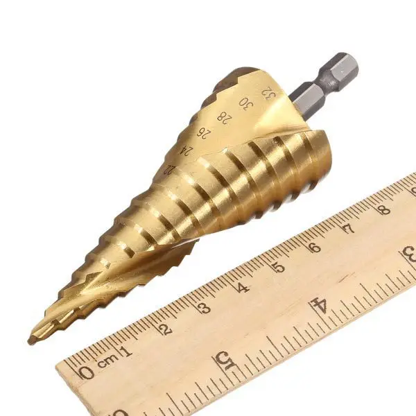 

Power Tool Ferramentas Marcenaria 4-32mm Hss 4241 Step Drill Spiral Groove Ladder Hexagon Shank