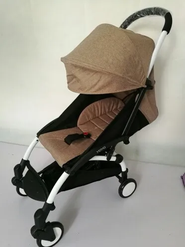 flax coffee BABYYOYA 175 градусов кожа или Лен солнцезащитный чехол и Подушка сиденья набор Yoya yoyo Новое поступление красочные аксессуары для детских колясок - Цвет: flax coffee
