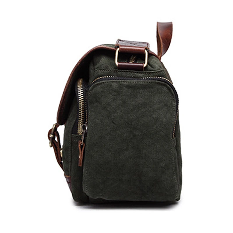 Мужская сумка через плечо из хлопчатобумажной ткани и кожи | Багаж сумки