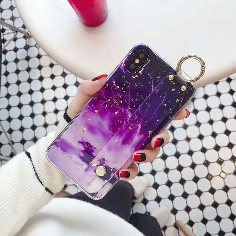 5 Чехол с кольцом на палец из мраморной золотой фольги для Iphone 11 Pro X XR XS Max XSMax 6 6S 7 8 Plus, чехол из ТПУ с подставкой - Цвет: 5