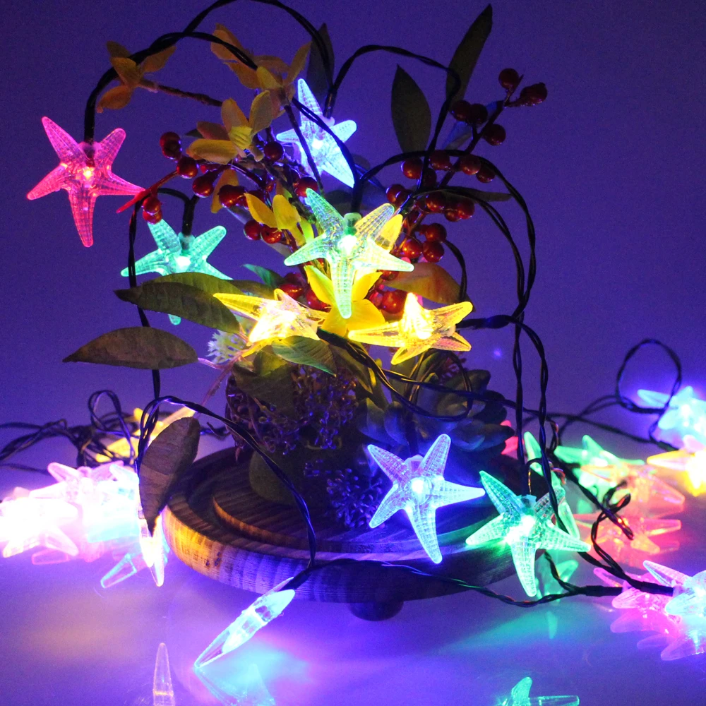 30 светодиодный 6 м китайские фонарики для вечеринки с батарейками Starfish