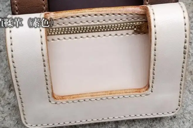 Vegetable tanned A114 EDC портативный defense harmony кожаная ракетка верхний слой воловья кожа растительного дубления ручной работы Бостонский кошелек - Цвет: Vegetable tanned