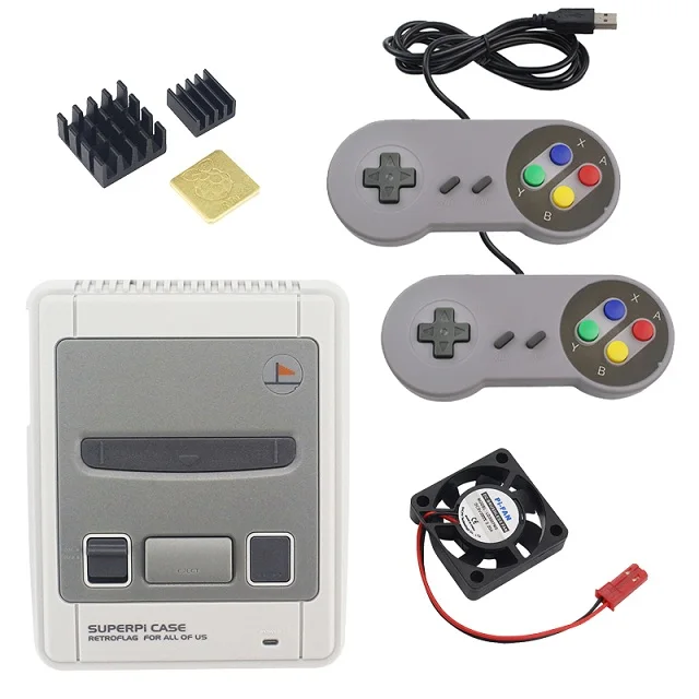 Kit 2 Raspberry Pi 3 Retroflag SUPERPi NESPi чехол с функцией выключения+ вентилятор+ радиатор для Raspberry Pi 3 Model B 3B Plus - Цвет: Kit 2