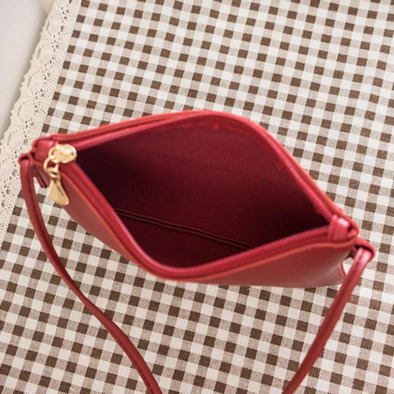 Простая женская сумка мессенджер из искусственной кожи на молнии для девушек