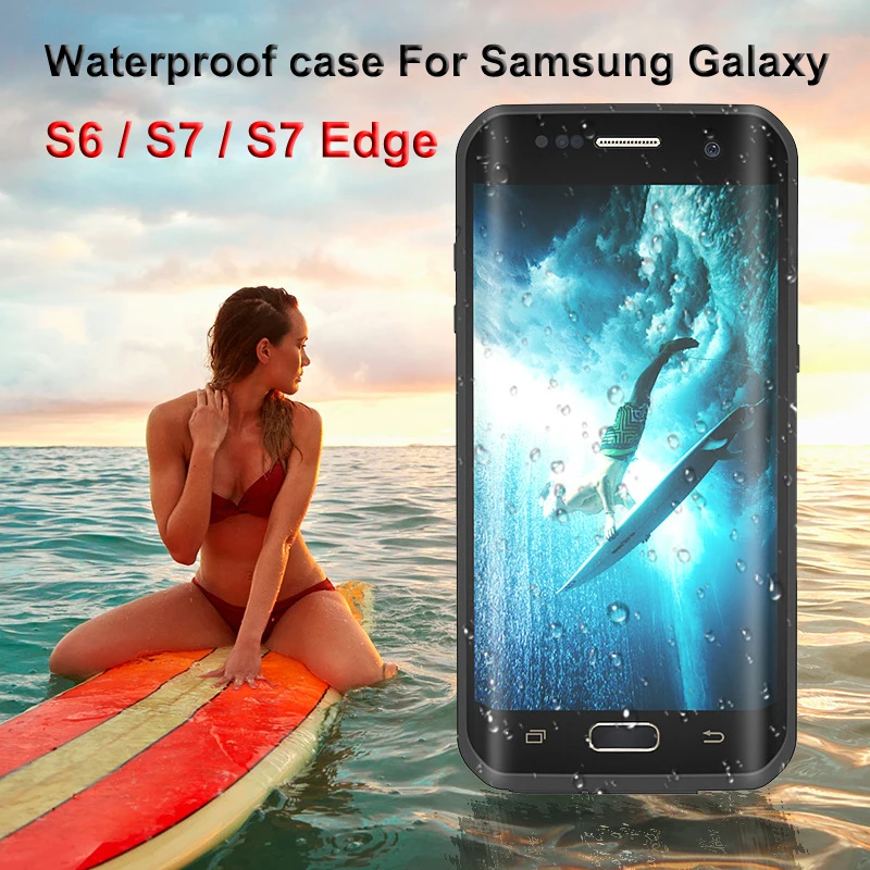 Водонепроницаемый ударопрочный чехол для Samsung Galaxy S6 S7 Edge с защитой от отпечатков