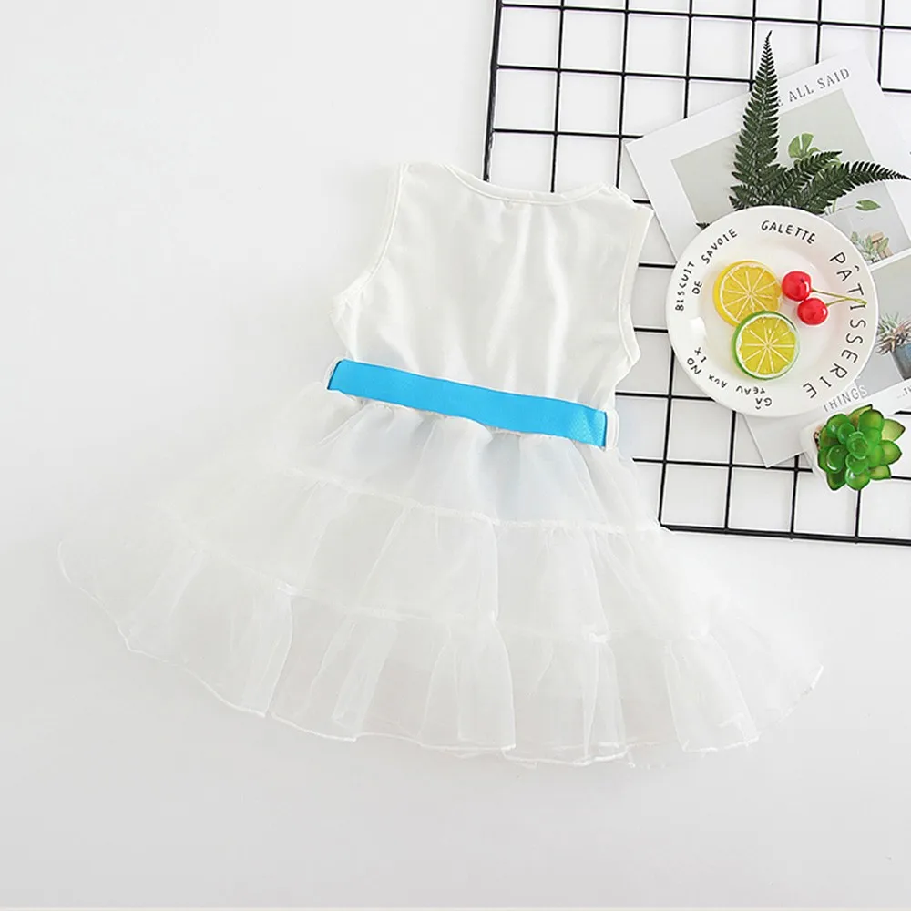 LONSANT Baby Girl Dress Infant Kid Solid Bowknot Yarn Princess Sleeveless lovely Children Girls summer fashion Clothes | Мать и ребенок