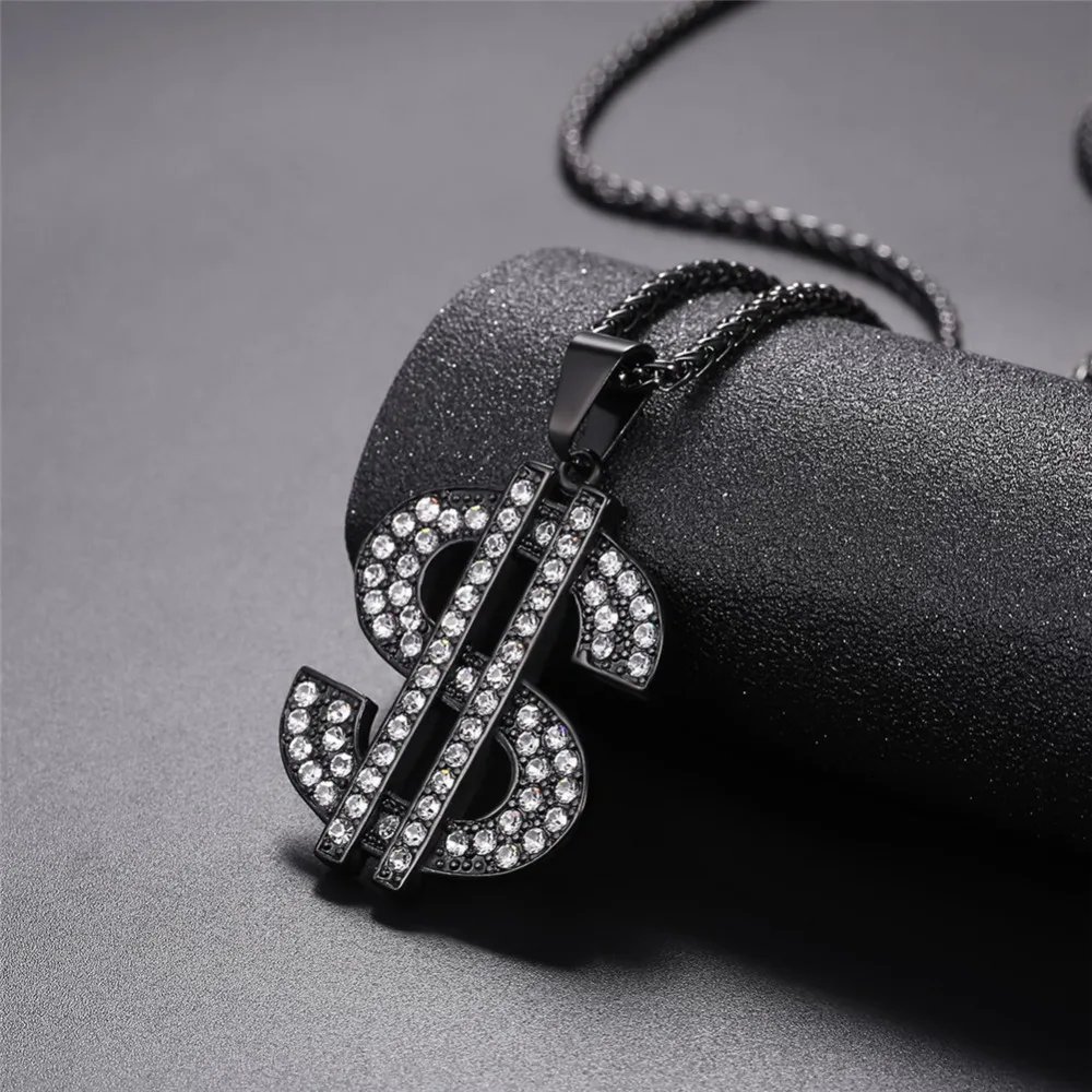 Женское и мужское ожерелье из нержавеющей стали золотого цвета со стразами GP393 |