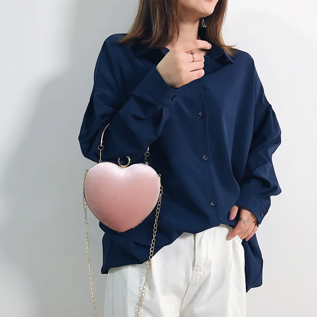 Heart Pattern Diamonds Evening Bag Women Tote Box Day Clutches Wedding Hand with Chain Phone Package for Party | Багаж и сумки