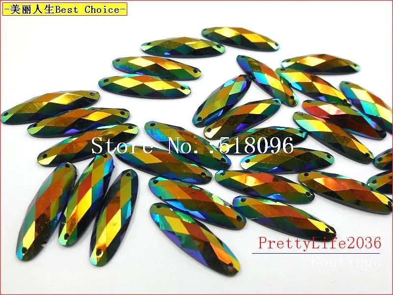 Дешевые поставки декора Diy камни и кристаллы Длинные овальные золотистые Синие